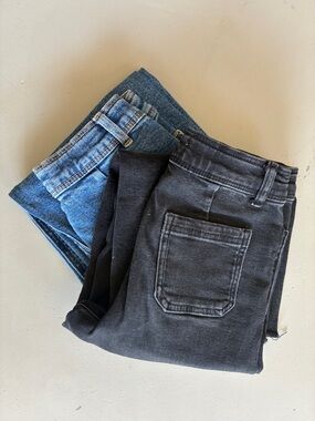 Zara Girls' wide leg denim , dark blue and black size 5-6